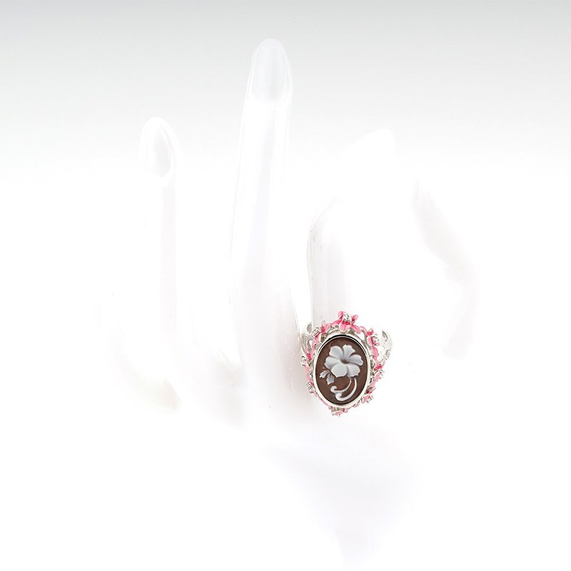 意大利手工贝雕轻珠宝_CI_A707_1B - 戒指 - 纯银 银色