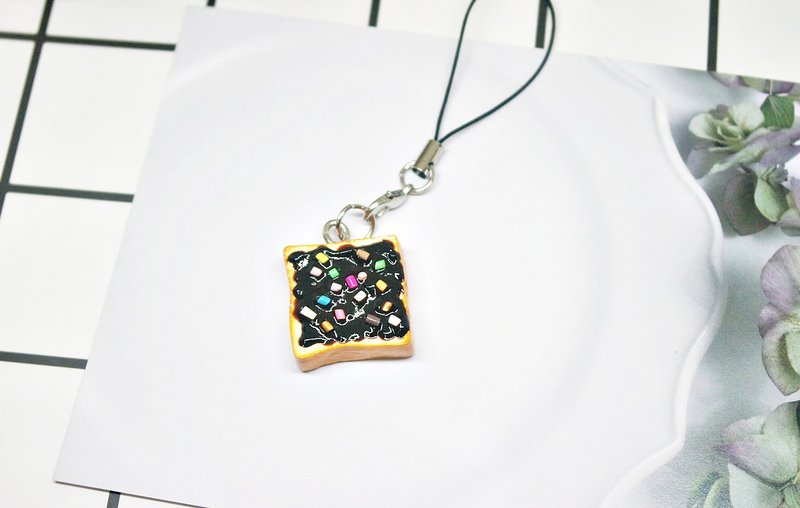 =>黏土系列-巧克力厚片-吊饰  #可以更改成钥匙圈 =>限量*1 - 吊饰 - 粘土 粉红色