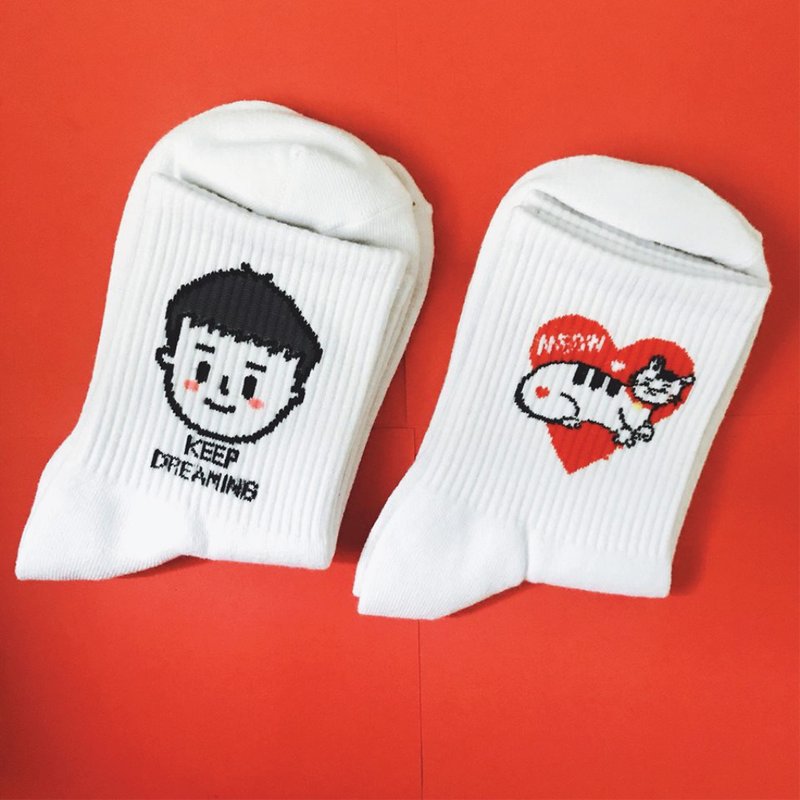自家设计提花袜子 - 袜子 - 其他材质 白色