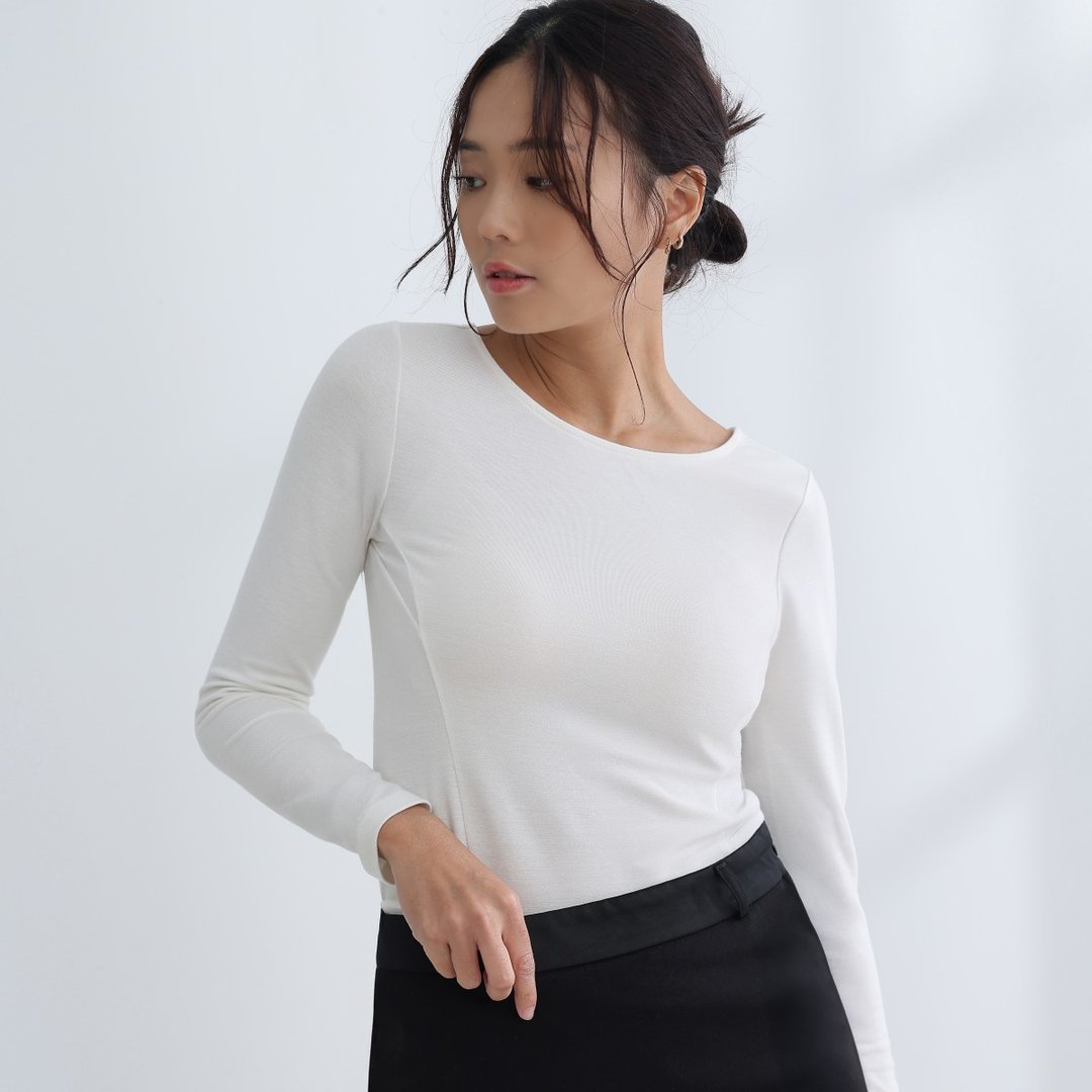 【智慧调温】33 度感温衣 - 女性圆领长袖 - 女装上衣 - 环保材料 