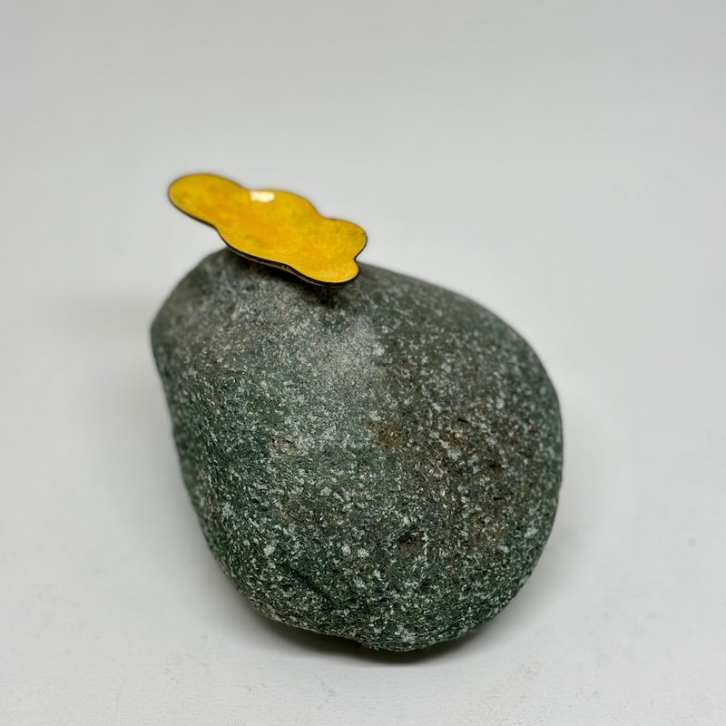 香道/熏香座/香锥座/ 云起石(黄色珐琅款)青冶金工手作的诗单品 - 香薰/精油/线香 - 珐琅 