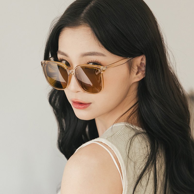 晴河的日出印记│丝纹金透视街头时尚方框轻量TR90偏光UV400墨镜 - 墨镜 - 其他金属 