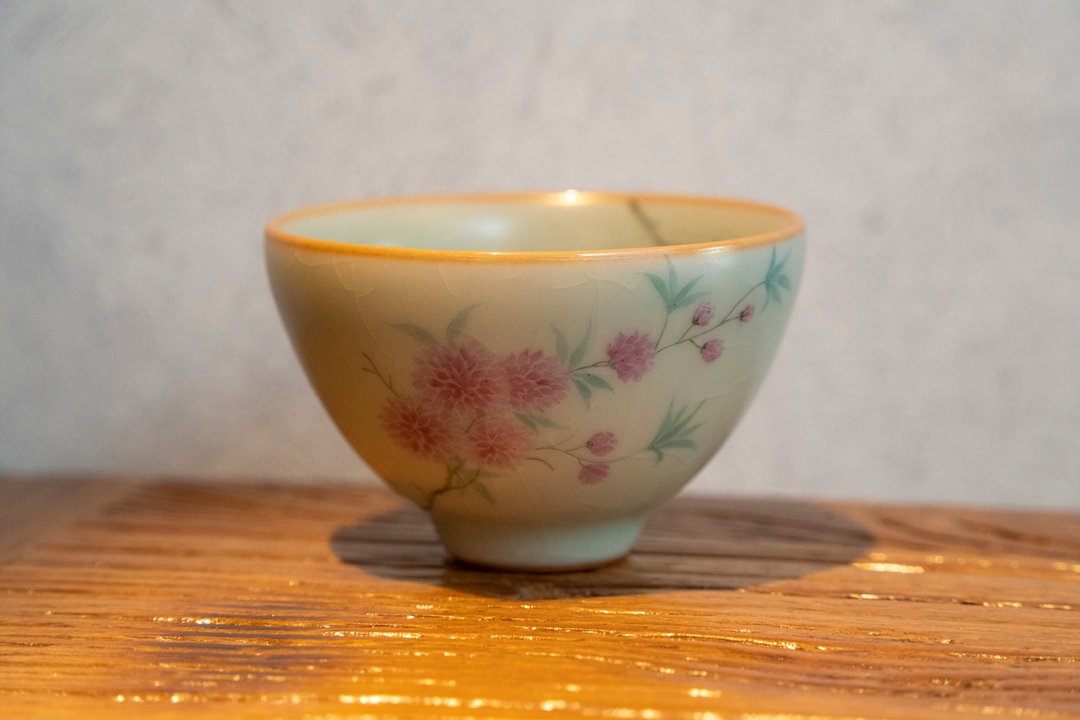 【永德堂－柏采窑】汝窑手绘釉上彩茗杯 汝窑|开片|生活|居家 - 茶具/茶杯 - 陶 蓝色