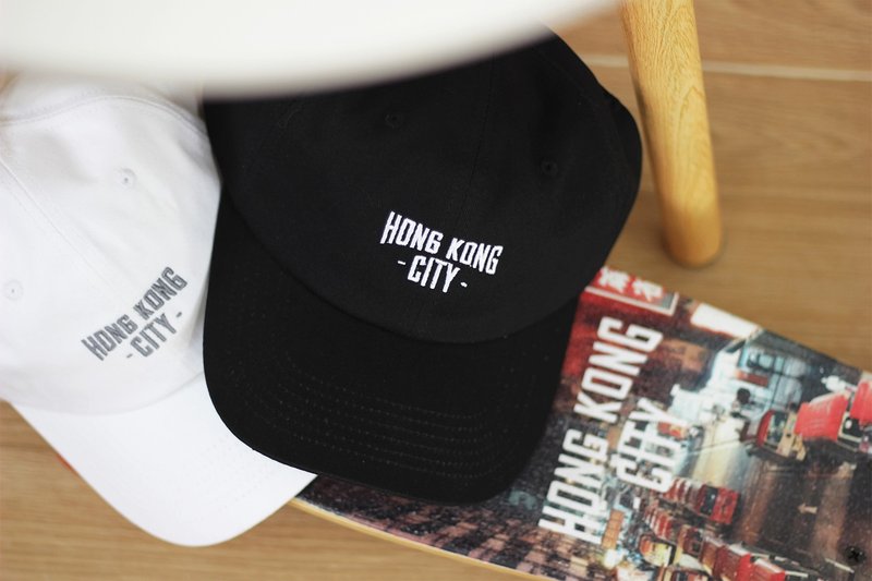 香港品牌 Hong Kong City 棒球帽 Dad Caps 老帽 - 帽子 - 棉 黑色