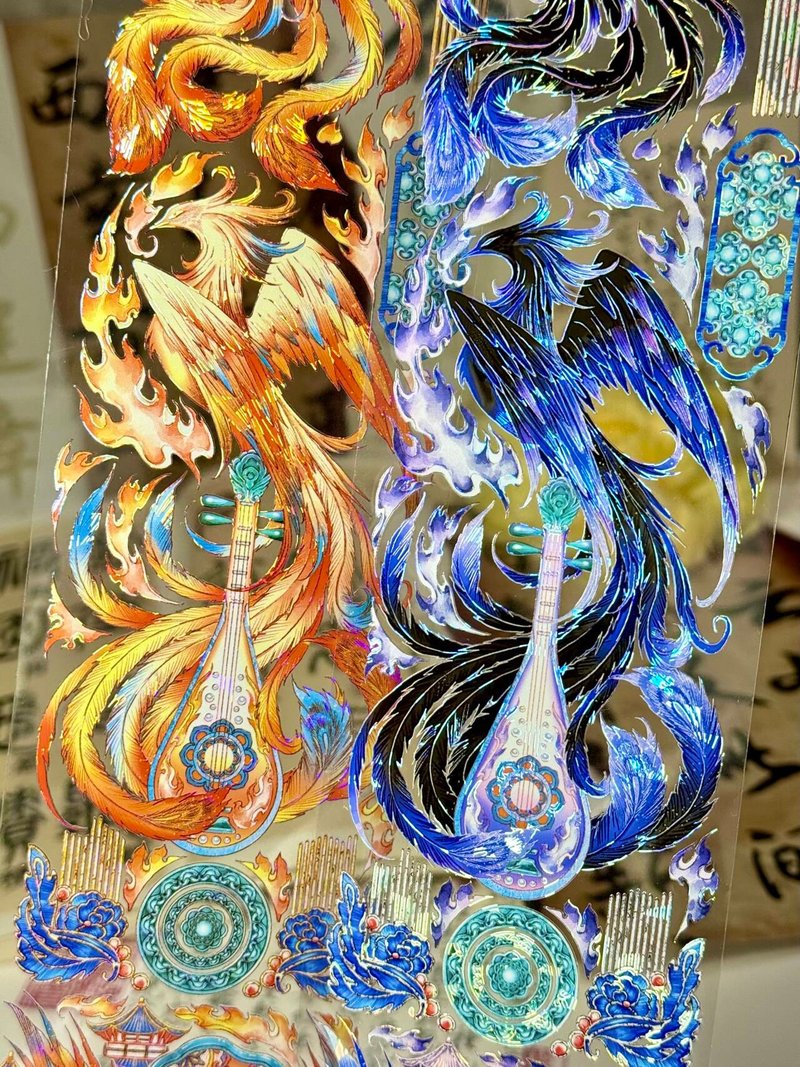 母仪天下 黑凤凰 PET 紙膠帶 貝殼光 10米卷 - 纸胶带 - 其他材质 