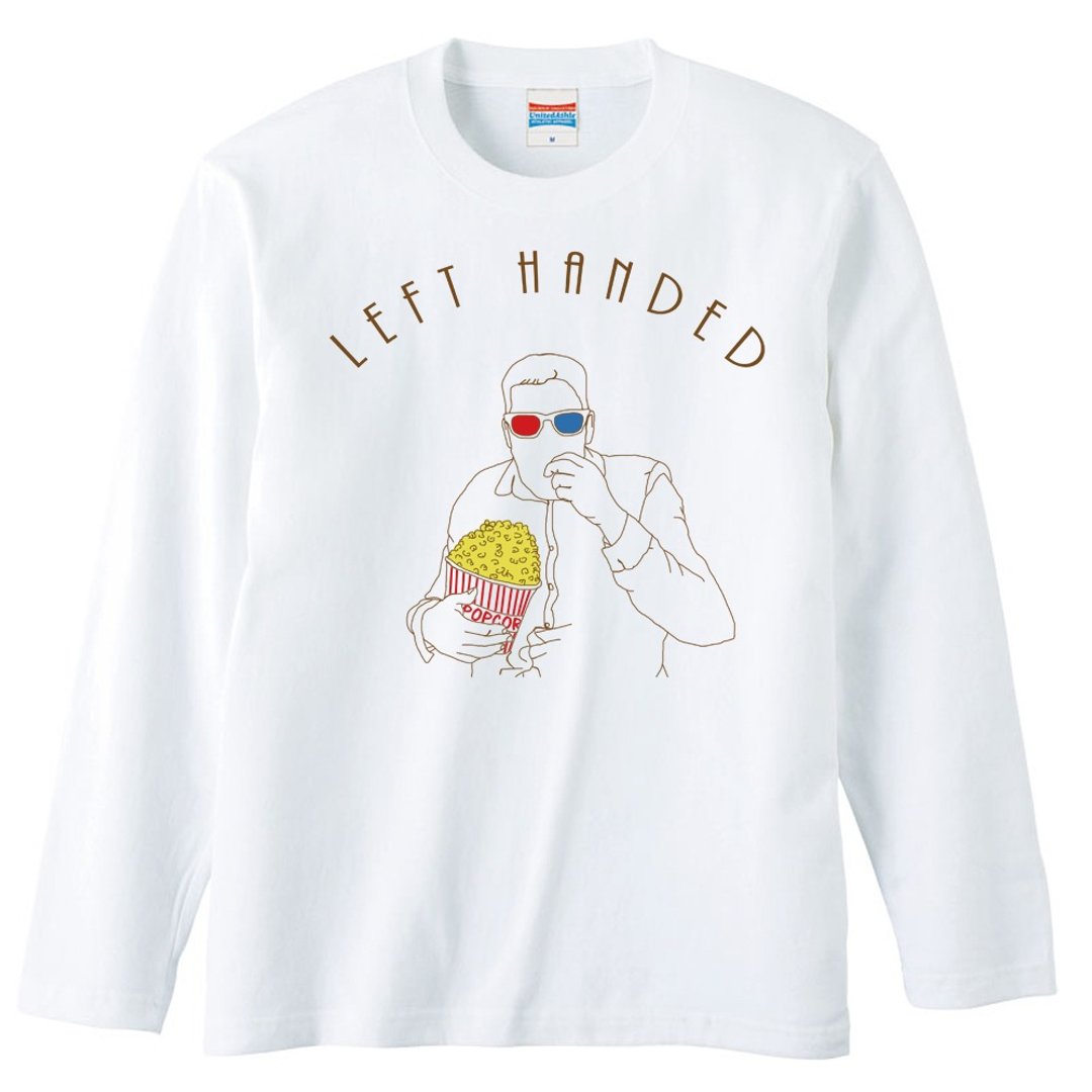 Long sleeve T-shirt / left handed - 男装上衣/T 恤 - 棉 白色