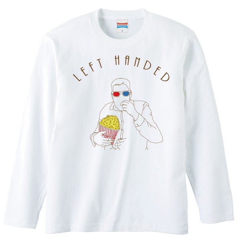 Long sleeve T-shirt / left handed - 男装上衣/T 恤 - 棉 白色
