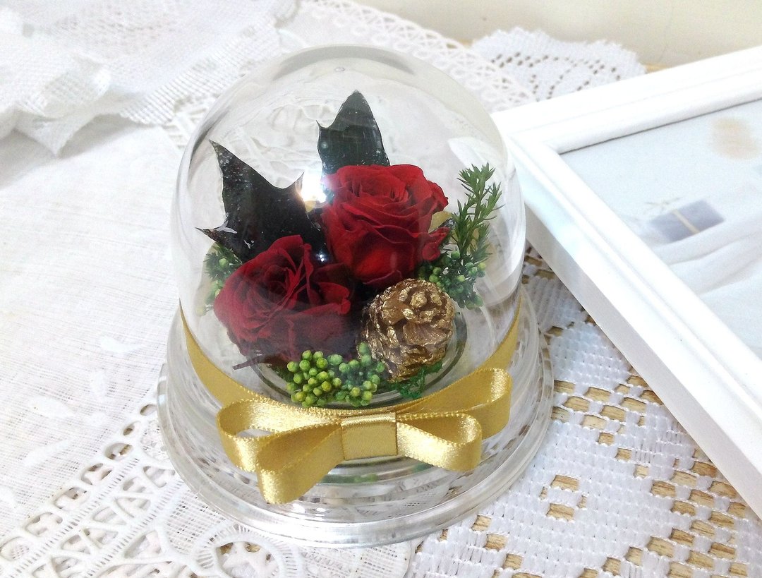  l 圣诞快乐迷你蛋型花礼 l *圣诞节*耶诞节*Merry Christmas*装饰*不凋花.恒星花.永生花*交换礼物* - 植栽/盆栽 - 植物．花 红色