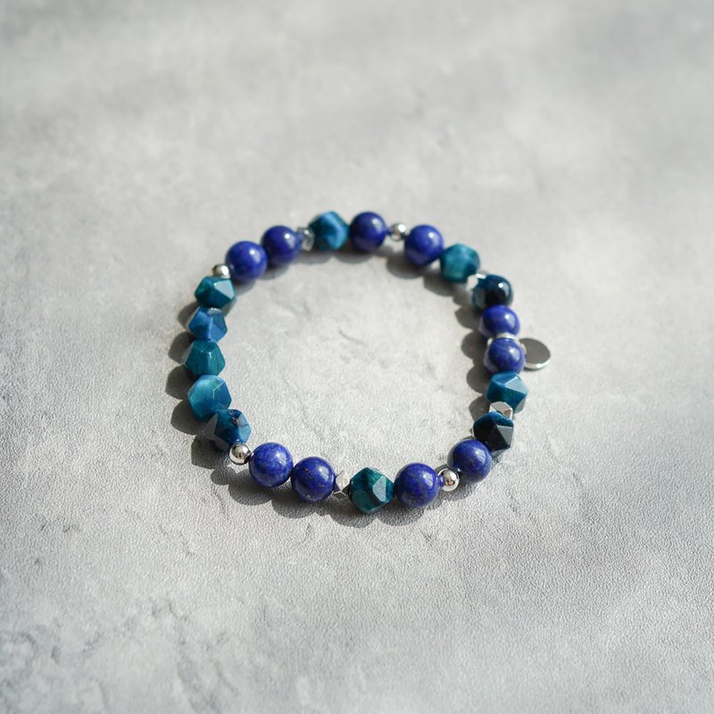 切面蓝虎眼青金石14KGF手链 - 手链/手环 - 水晶 