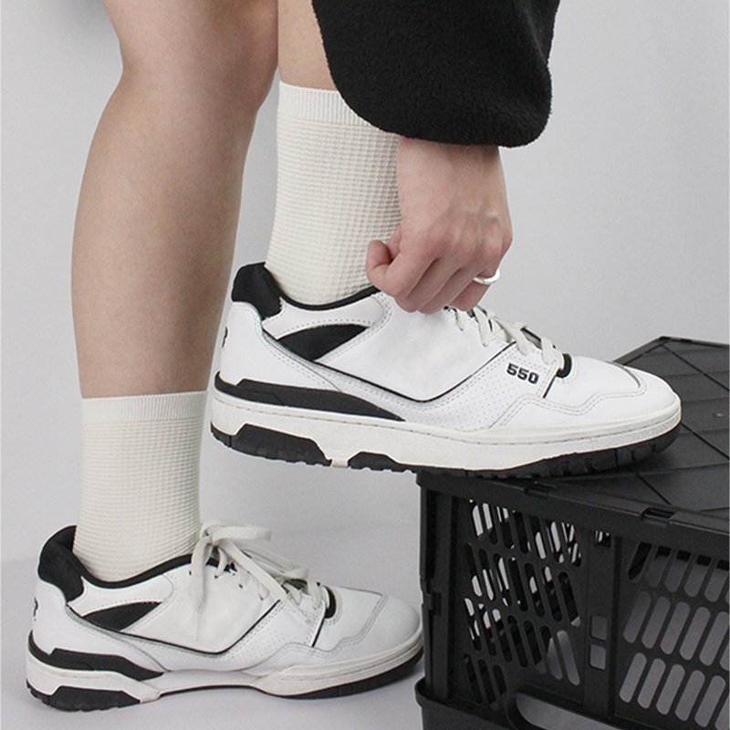 【FOOTER】华夫格微分子袜 (男袜-T75L/XL) - 袜子 - 棉．麻 多色