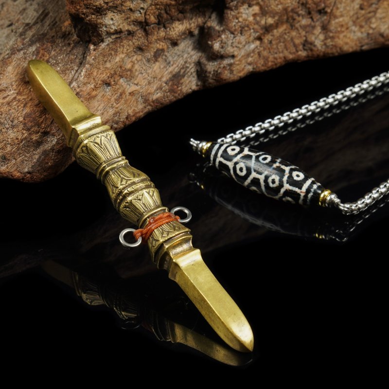 日本19世纪东密法器-独钴杵.西亚古珠颈链(链长80厘米) - 其他 - 其他材质 