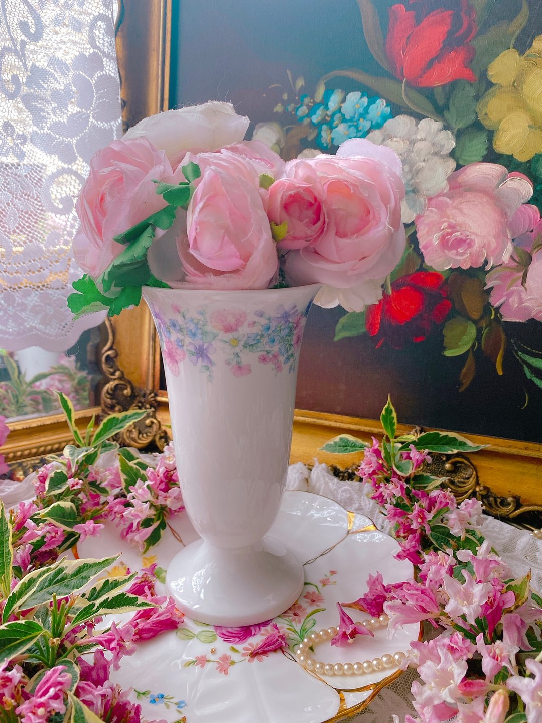 英国骨瓷皇家御用Wedgwood1970年安琪拉紫色系花瓶花器库存品 - 花瓶/陶器 - 瓷 