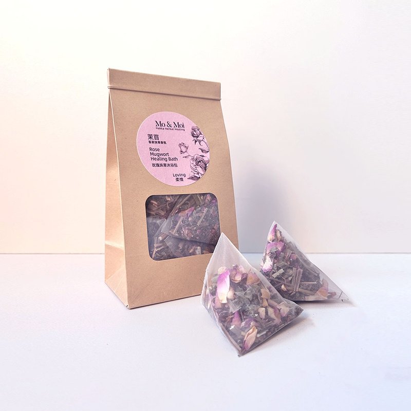 茉苜 Mo & Moi  玫瑰抹草沐浴 补充包  6入  滋养 爱的能量 - 香薰/精油/线香 - 植物．花 粉红色