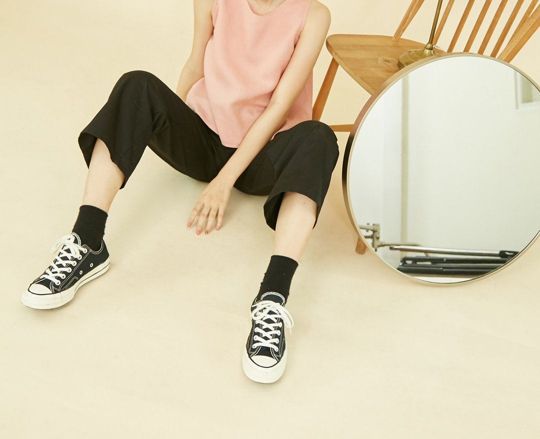 Cropped Pant - Charcoal - 女装长裤 - 棉 