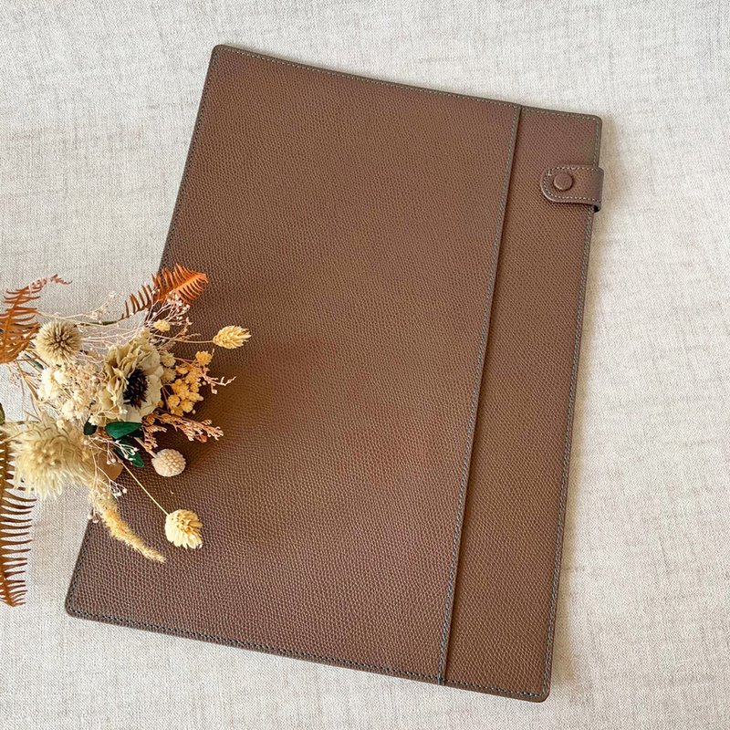 日本 ITO-YA伊东屋 上等精品真皮档案收纳夹 荔枝纹路 设计 质感 - 文件夹/资料夹 - 真皮 咖啡色