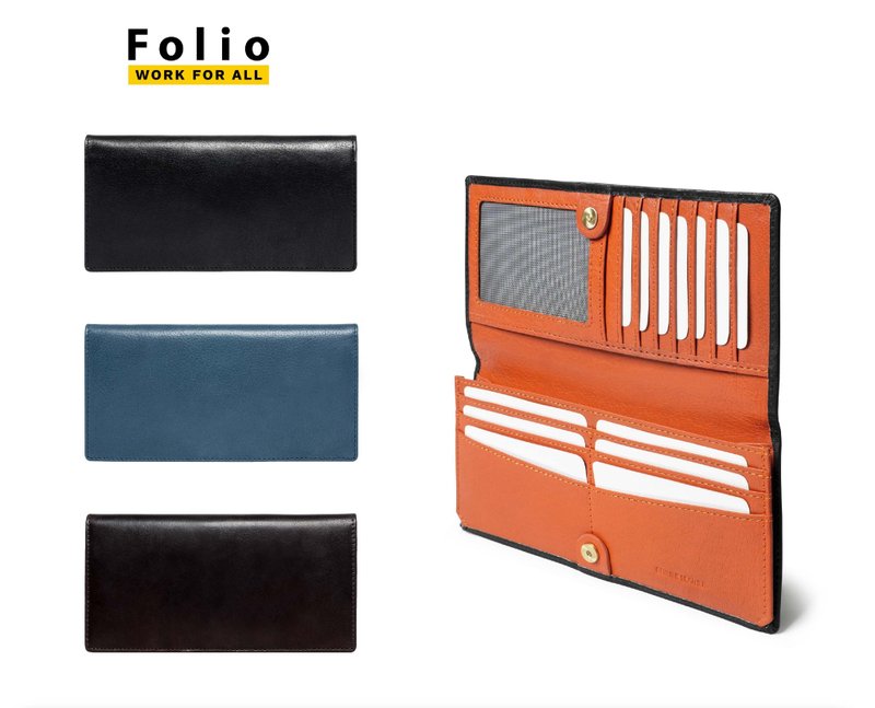 Folio : Tuff slim long wallet (Two-Tone) 男长夹 真皮 - 皮夹/钱包 - 真皮 
