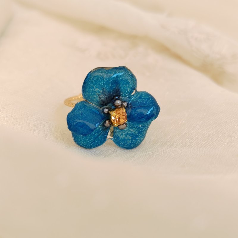 知美Mitanmut 花堇 日系干燥花仙气原创小众真花手作戒指 - 戒指 - 植物．花 多色