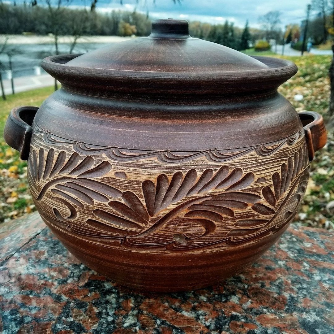 陶器大砂锅 5000 毫升手工红粘土烹饪锅 - 锅具/烤盘 - 粘土 