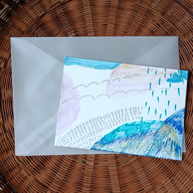 插图迷你尺寸图手绘独特房间装饰展示 - 海报/装饰画/版画 - 木头 蓝色