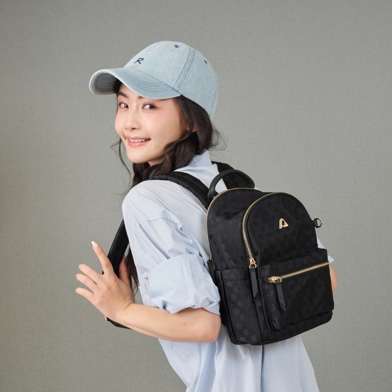 PA-金色圆舞曲后背包-圆点黑 - 后背包/双肩包 - 尼龙 黑色