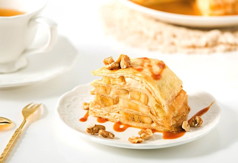 焦糖卡士达香蕉千层#特调清爽焦糖卡士达内馅#健康核桃 - 蛋糕/甜点 - 新鲜食材 