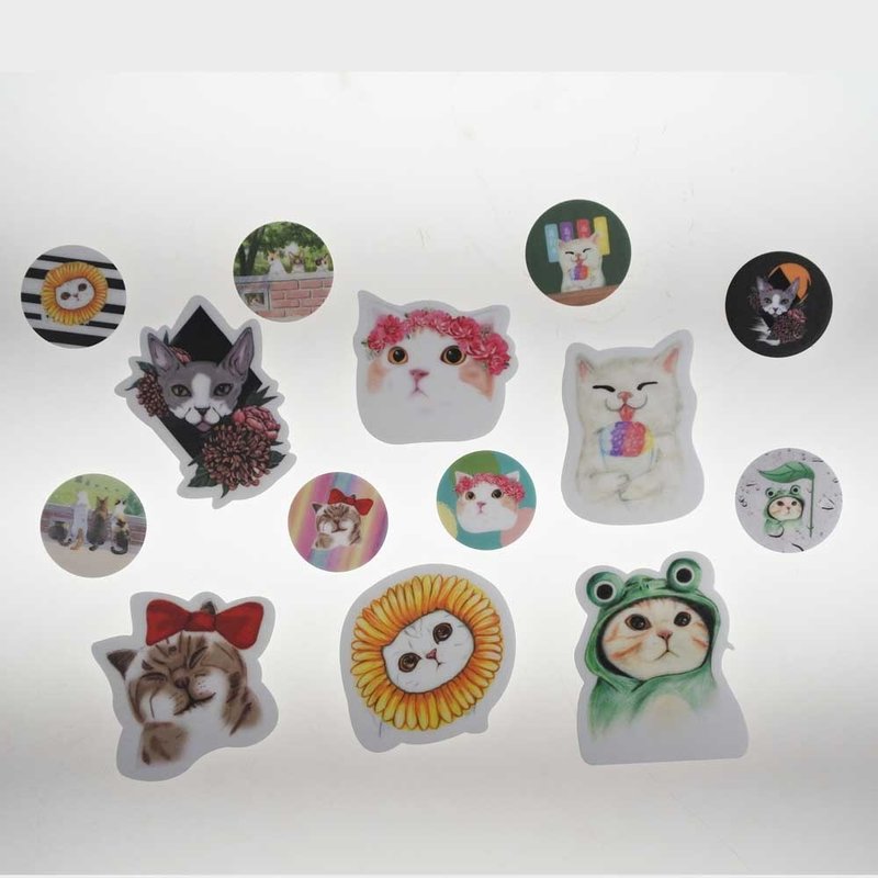 3猫小铺 花冠猫 防水贴纸 - 贴纸 - 防水材质 