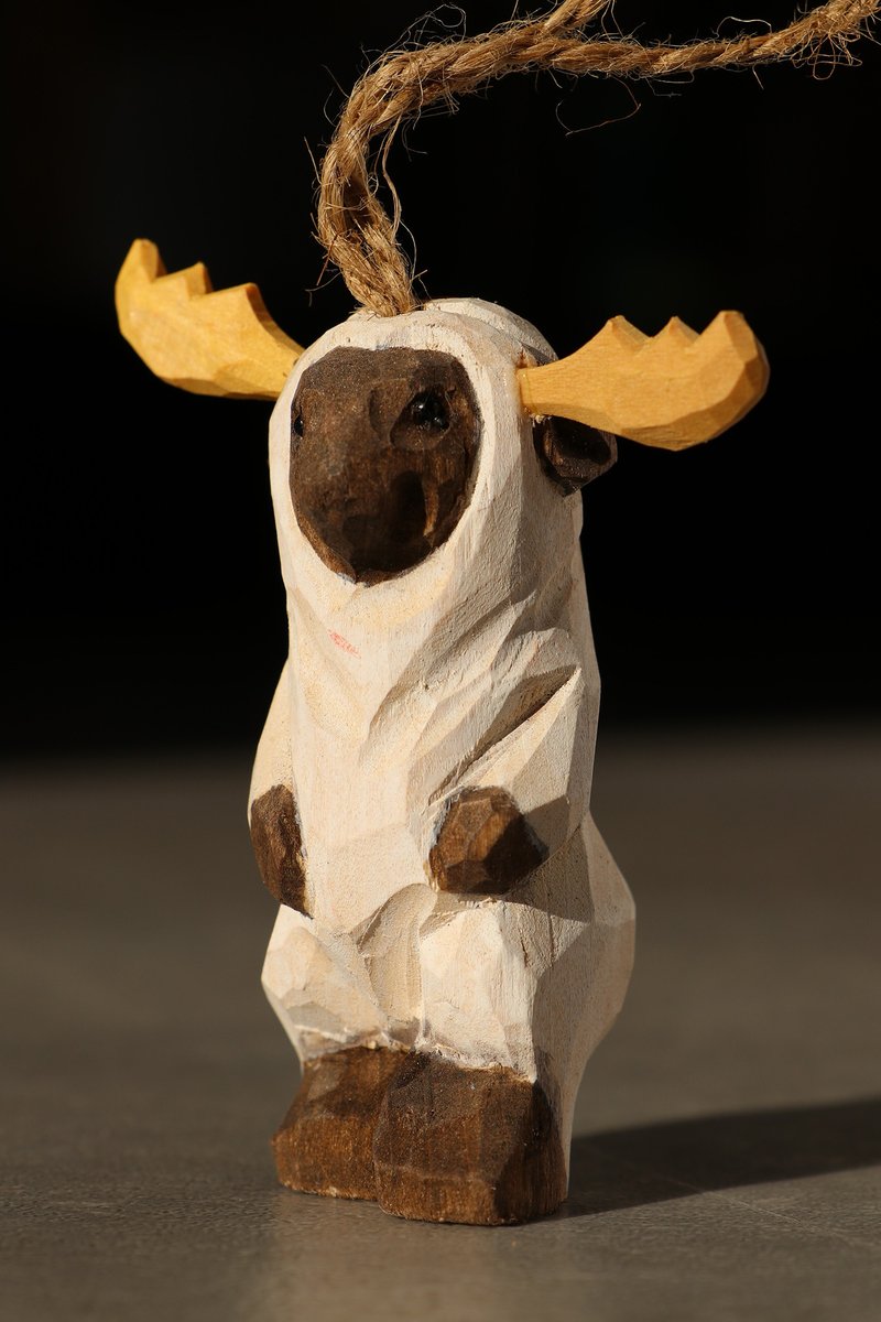 圣诞绵羊吊饰 - 吊饰 - 木头 红色