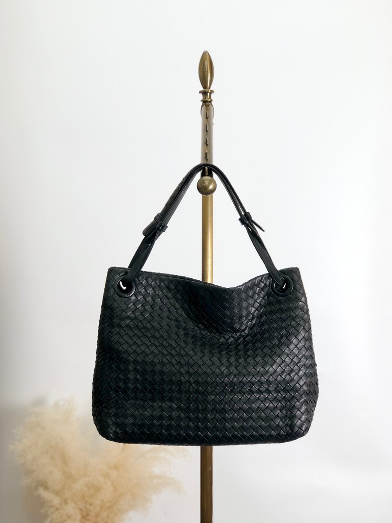 【 日本直送 名牌中古包 】Bottega Veneta 葆蝶家 侧背包 黑色 皮革 编织 Gardo 包 4ytbbh - 侧背包/斜挎包 - 真皮 黑色