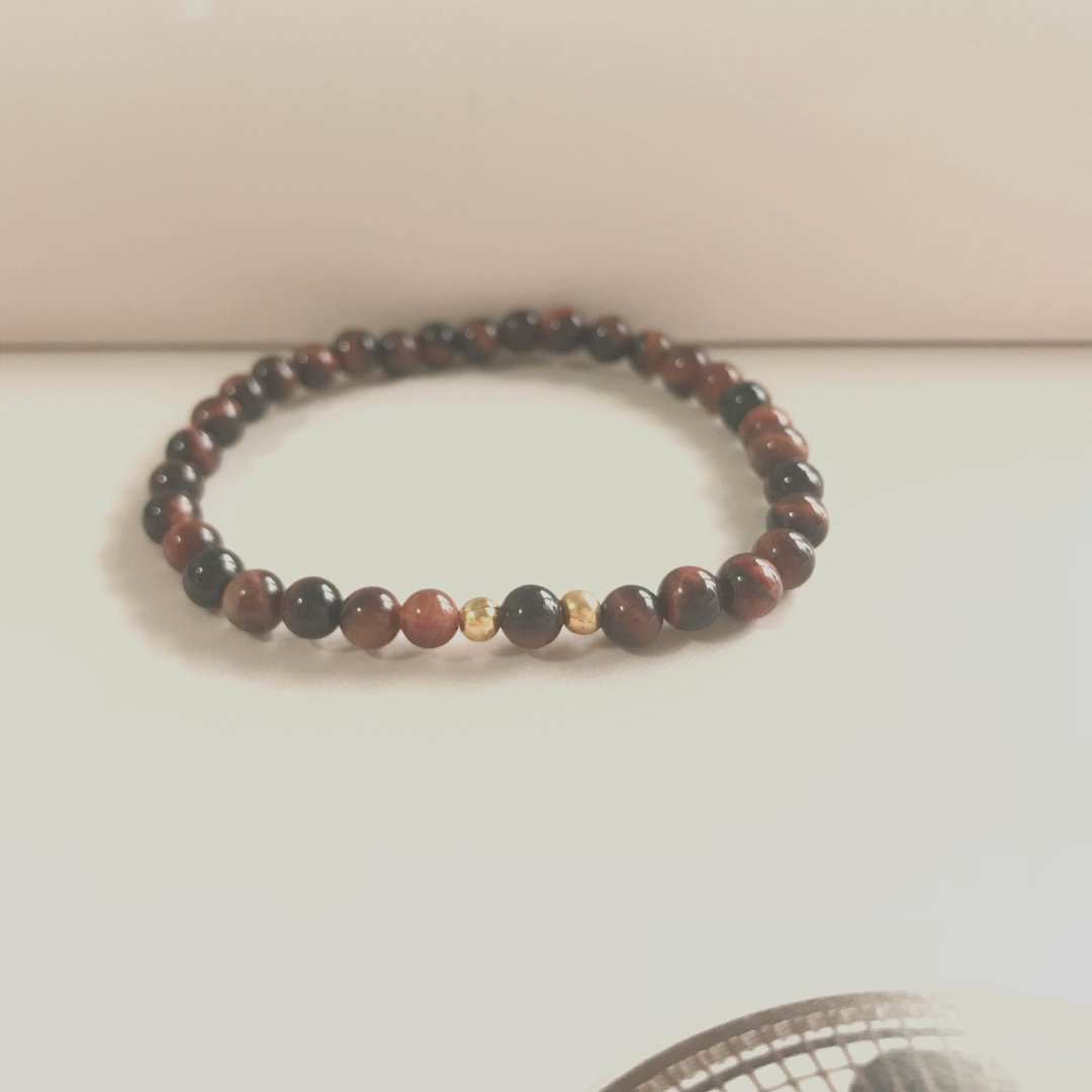 红虎眼 天然矿石 手作手环 - 手链/手环 - 其他材质 金色