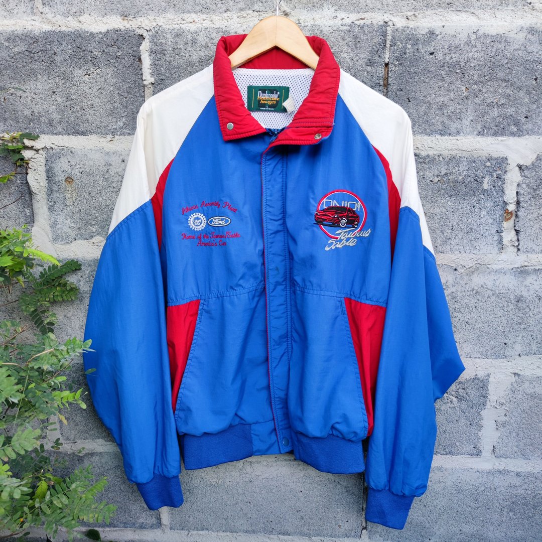 Vintage 90s Ford DN101 Embroidered Racing Jacket Rare Size L - 男装外套 - 聚酯纤维 蓝色