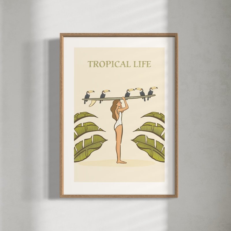 Tropical Life 印刷画作 墙壁装饰 - 海报/装饰画/版画 - 纸 白色