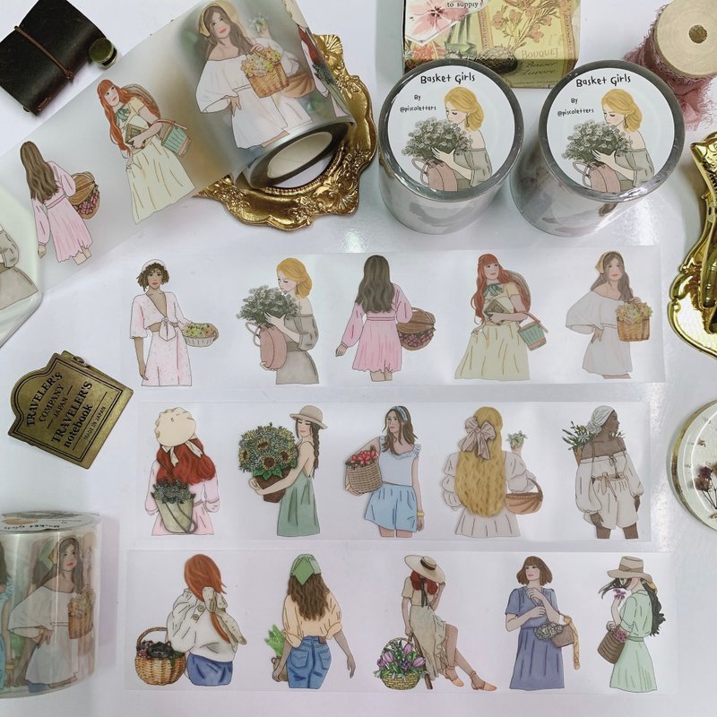 Basket Girls PET Tape - 纸胶带 - 塑料 