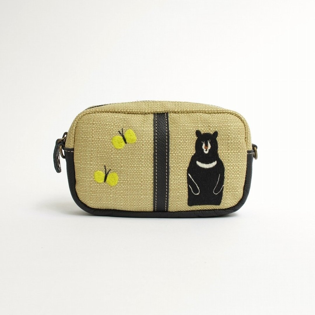 Butterfly and bear embroidery · shoulder pouch - 侧背包/斜挎包 - 聚酯纤维 橘色