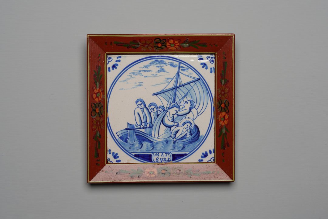荷兰手绘圣经主题瓷砖(T065) / 代尔夫特蓝/台夫特/耶稣基督 - 海报/装饰画/版画 - 陶 蓝色