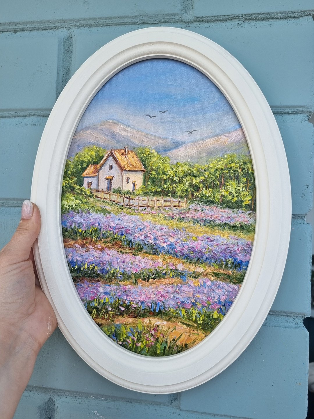 薰衣草风景原画油画花卉艺术品 - 墙贴/壁贴 - 棉 