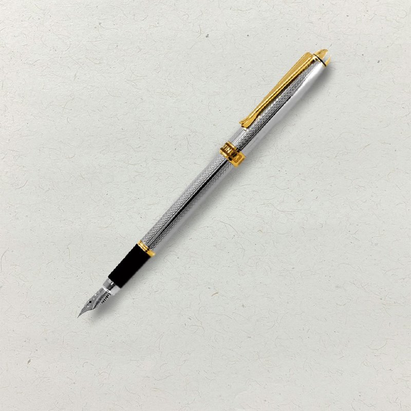 【PLATINUM】白金牌 雕花镀银钢笔 PAG-1000 (原厂正货) - 钢笔 - 其他金属 银色