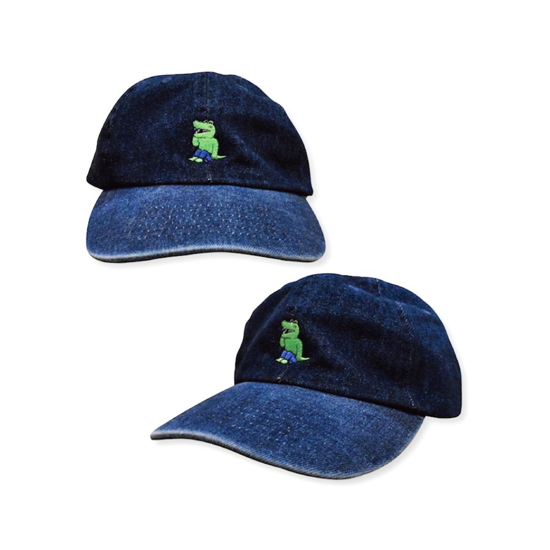 【100 WANI】一百天鳄鱼官方授权周边产品  鳄鱼君刺绣牛仔帽 - 帽子 - 棉 多色