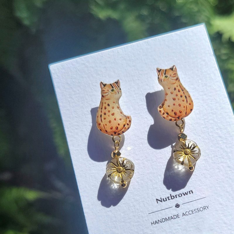 【动物们 No.056】台湾石虎  耳环 耳夹 - 耳环/耳夹 - 树脂 多色