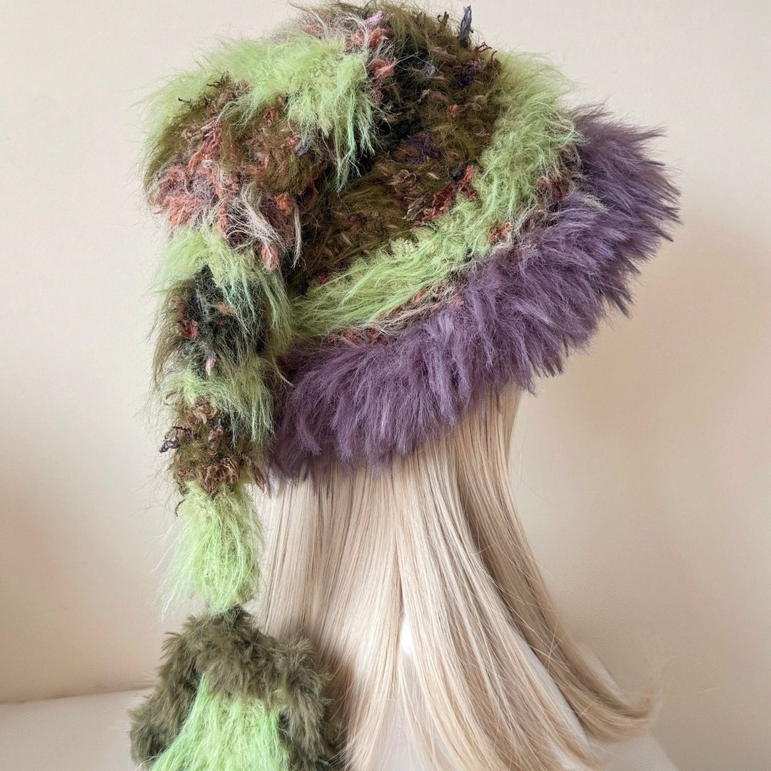 苔藓绿女巫精灵帽 | 森林精灵女巫帽 | 手作奇幻森林帽 - 帽子 - 其他材质 