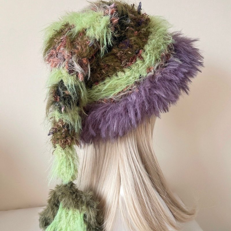 苔藓绿女巫精灵帽 | 森林精灵女巫帽 | 手作奇幻森林帽 - 帽子 - 其他材质 