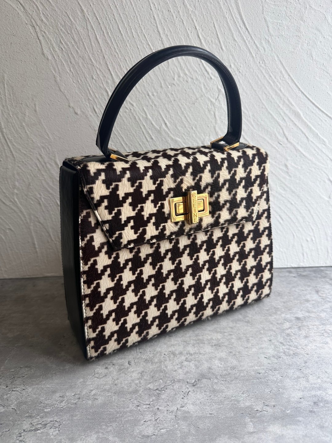极稀有中古Celine 马毛千鸟格手提包 - 手提包/手提袋 - 其他材质 