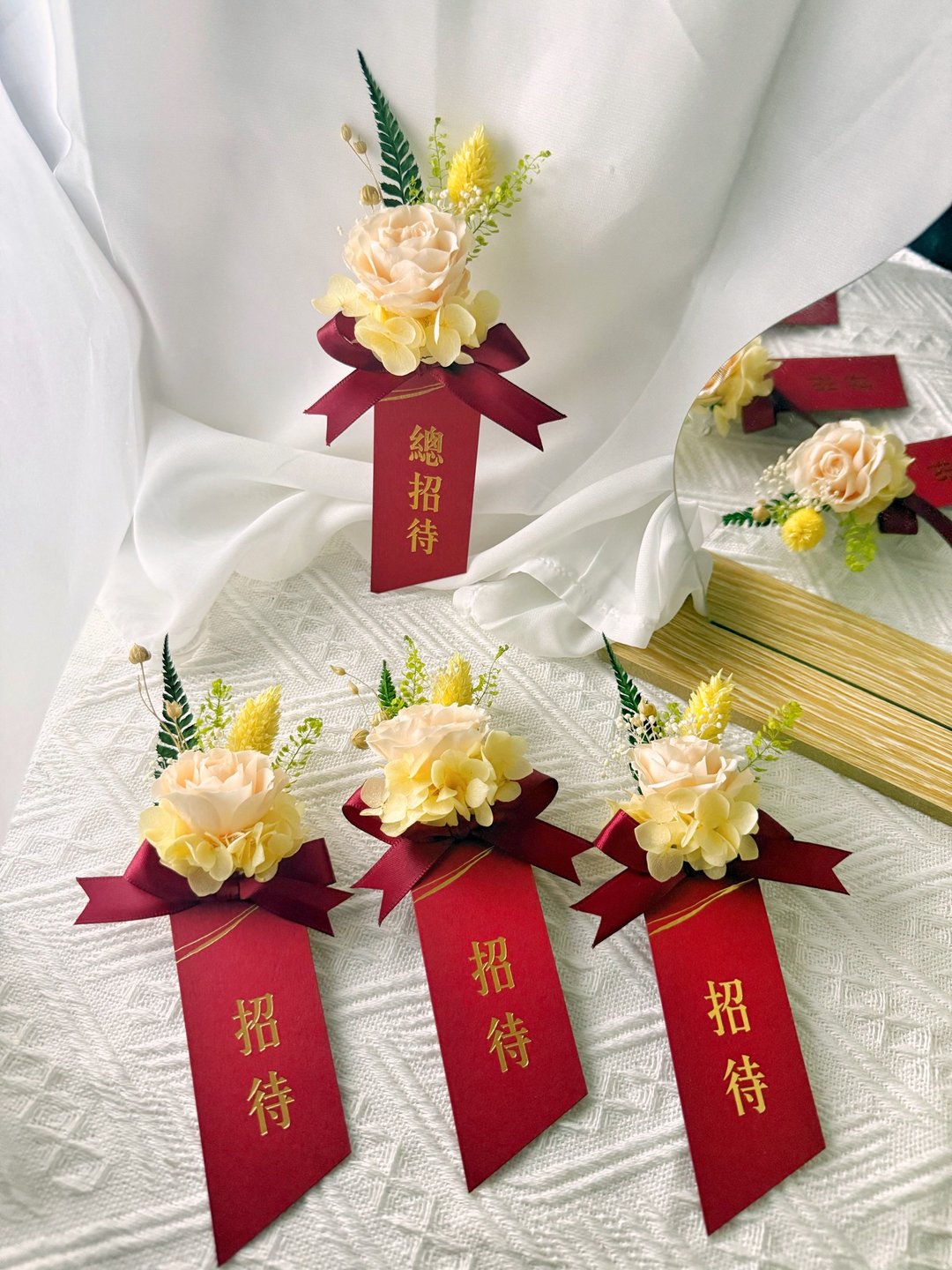 胸花 婚礼胸花 新郎胸花 主婚人 伴郎 伴娘-含名条 - 胸花/手腕花 - 植物．花 多色
