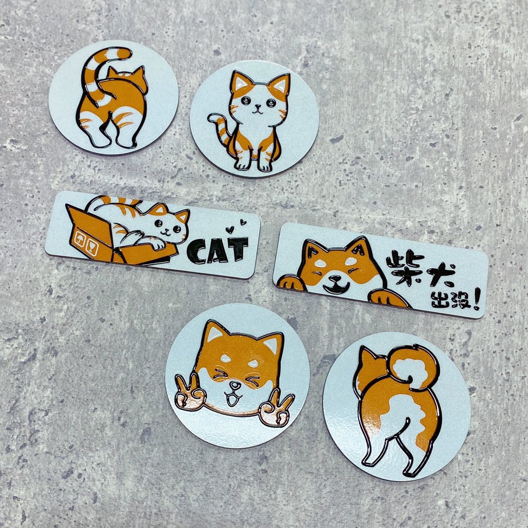 柴犬出没 可爱猫咪 3M反光贴纸 立体防水耐晒贴纸 反光片贴纸 - 贴纸 - 其他材质 