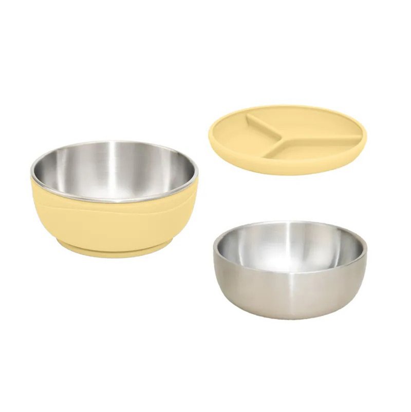 Picaboo 双宝碗 | 学生餐碗 不锈钢餐碗 防烫隔热 极简收纳 - 儿童餐具/餐盘 - 其他金属 