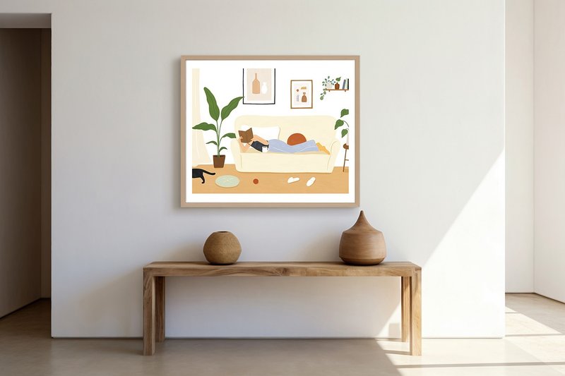 慵懒沙发午后艺术微喷画 - 海报/装饰画/版画 - 纸 白色