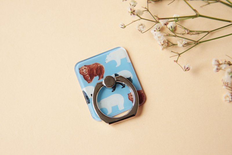 熊猫 北极熊 棕熊 指环扣 手机支架 - 手机座/防尘塞 - 压克力 蓝色