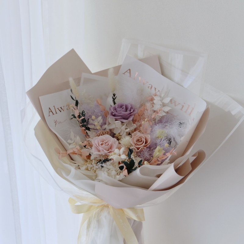 美到窒息的爱系列花束 粉紫玫瑰 / 七夕花束 情人节礼物 求婚花 - 干燥花/捧花 - 植物．花 粉红色