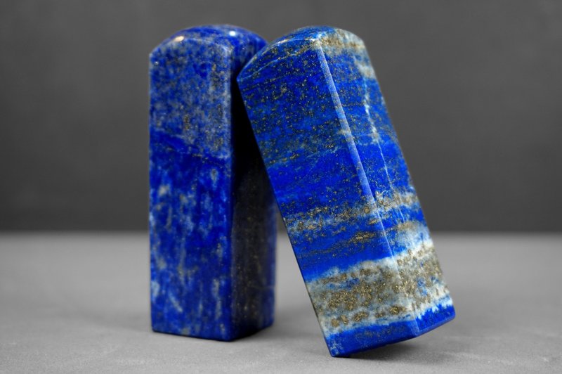 纯天然阿富汗青金石个人印鉴章 - 印章/印台 - 玉石 蓝色