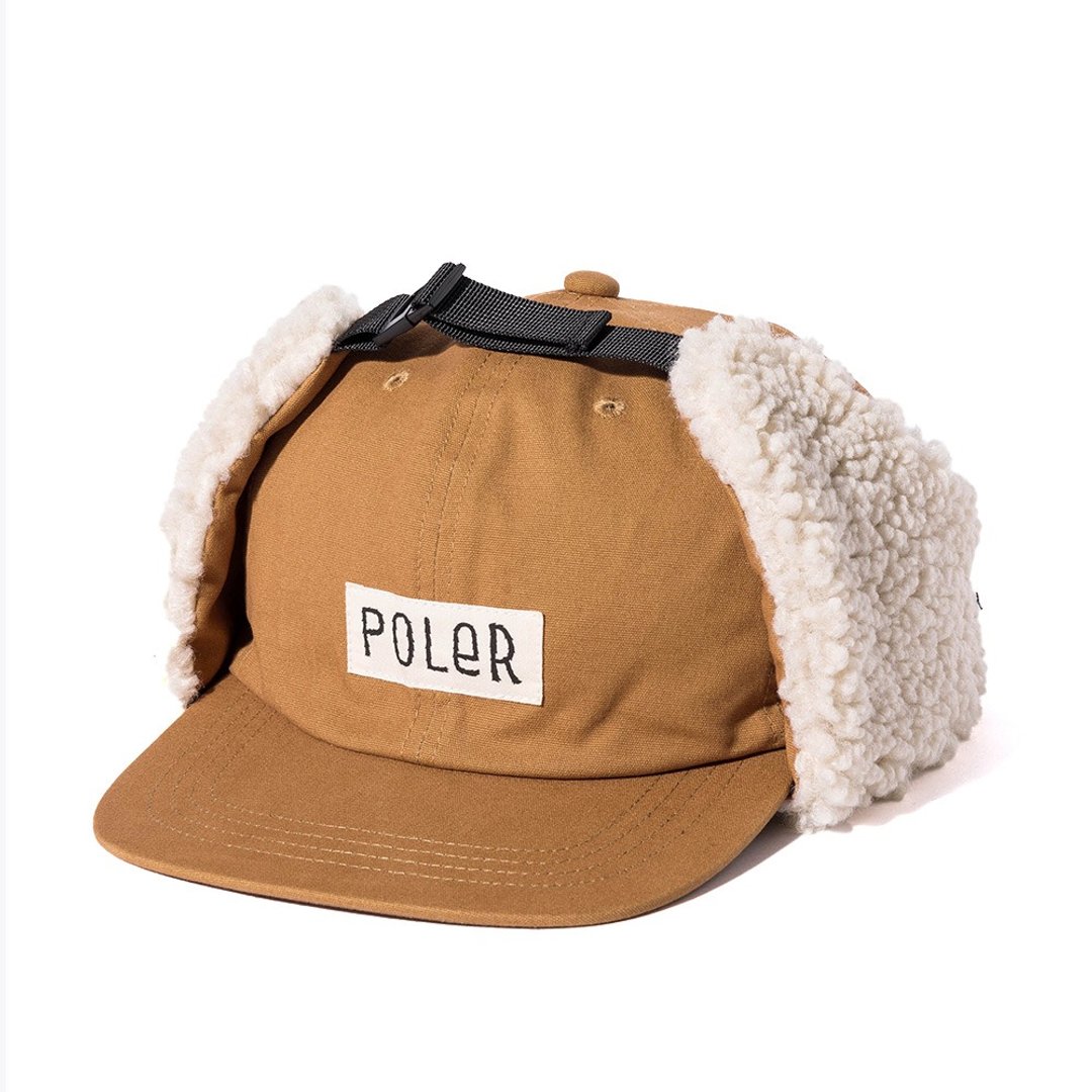 日本限定 POLER COTTON BOA FLAP CAP 刷毛盖耳飞行棉帽 / 米棕色 - 帽子 - 其他材质 卡其色