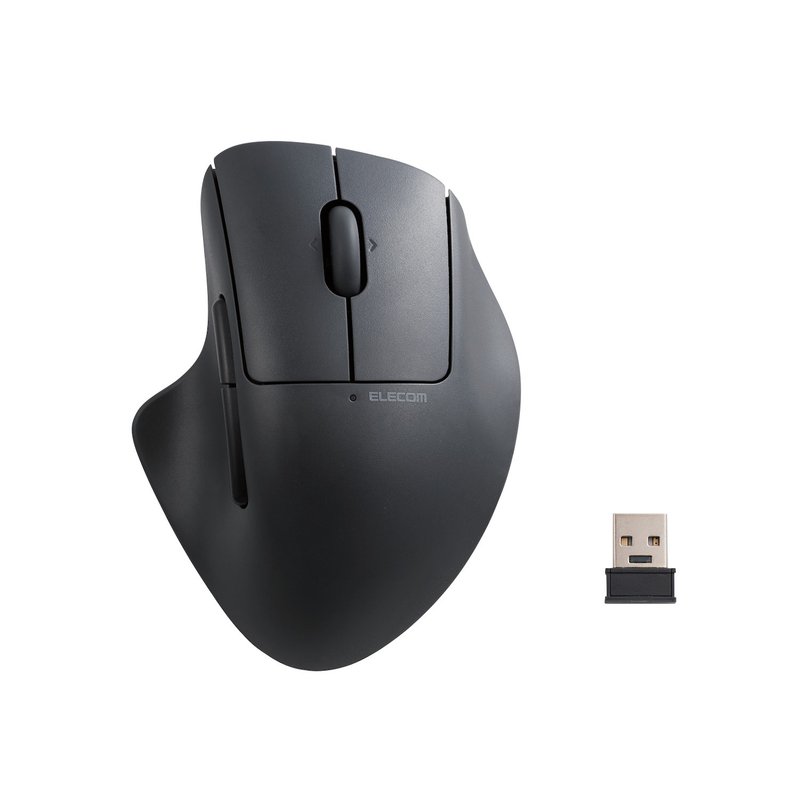 ELECOM Shellpha 静音双模人体工学 5 键鼠标-黑 M - 电脑配件 - 其他材质 黑色